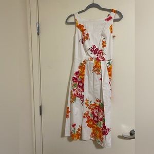 White MIDI Flower Dress